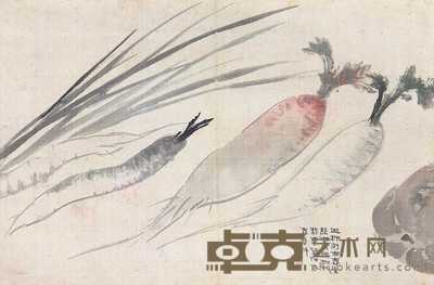 张大千 春盘佳料 立轴 29.5×45cm